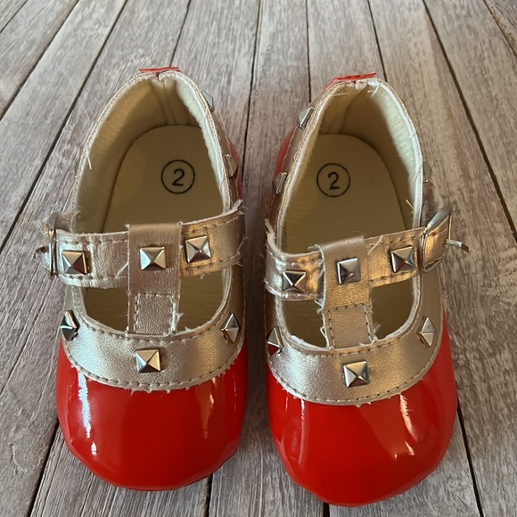 Red Valen-Tiny Baby Shoes - Size 2 - Picture 4 of 4